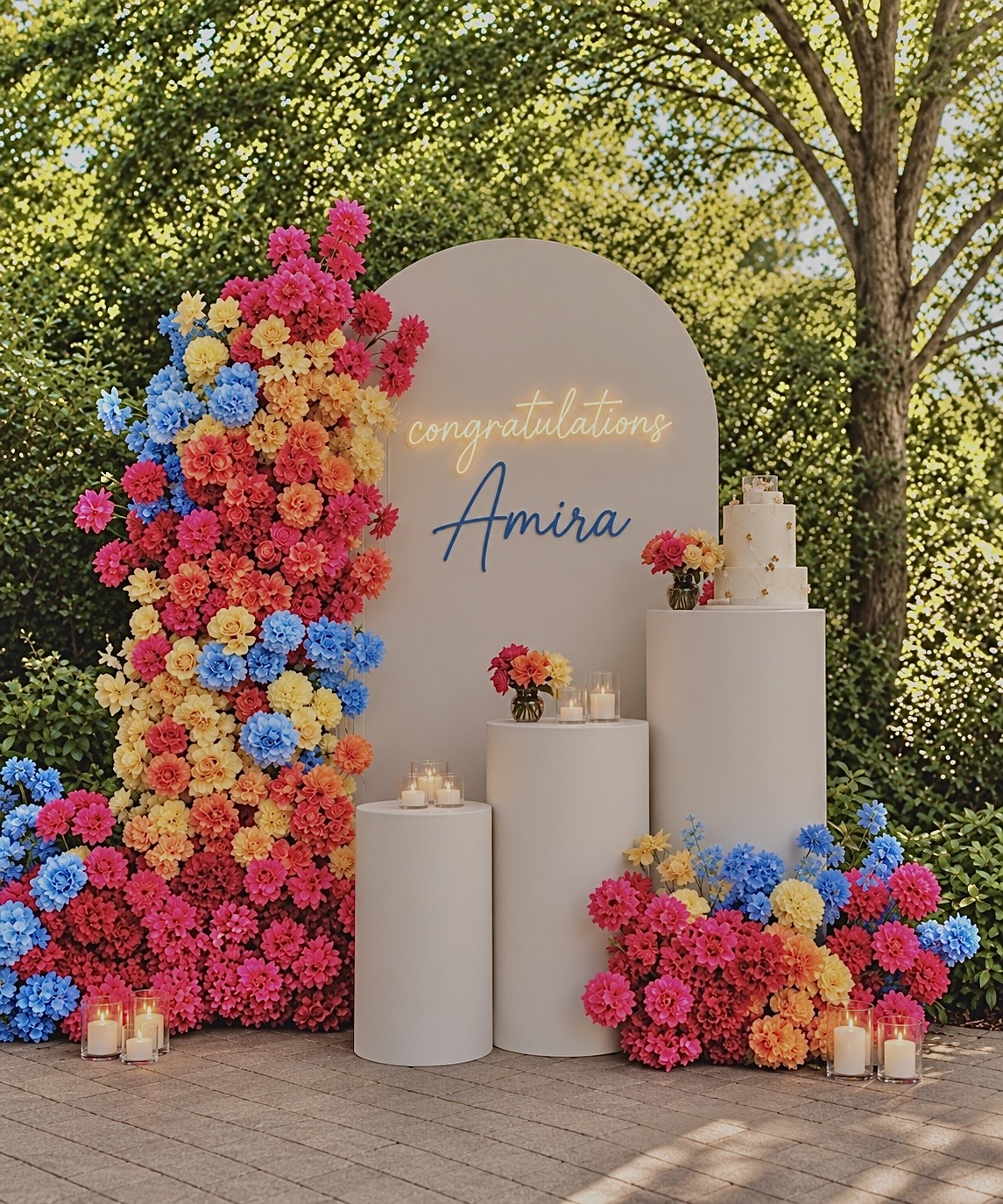 Celebration luxury backdrop styling